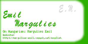 emil margulies business card